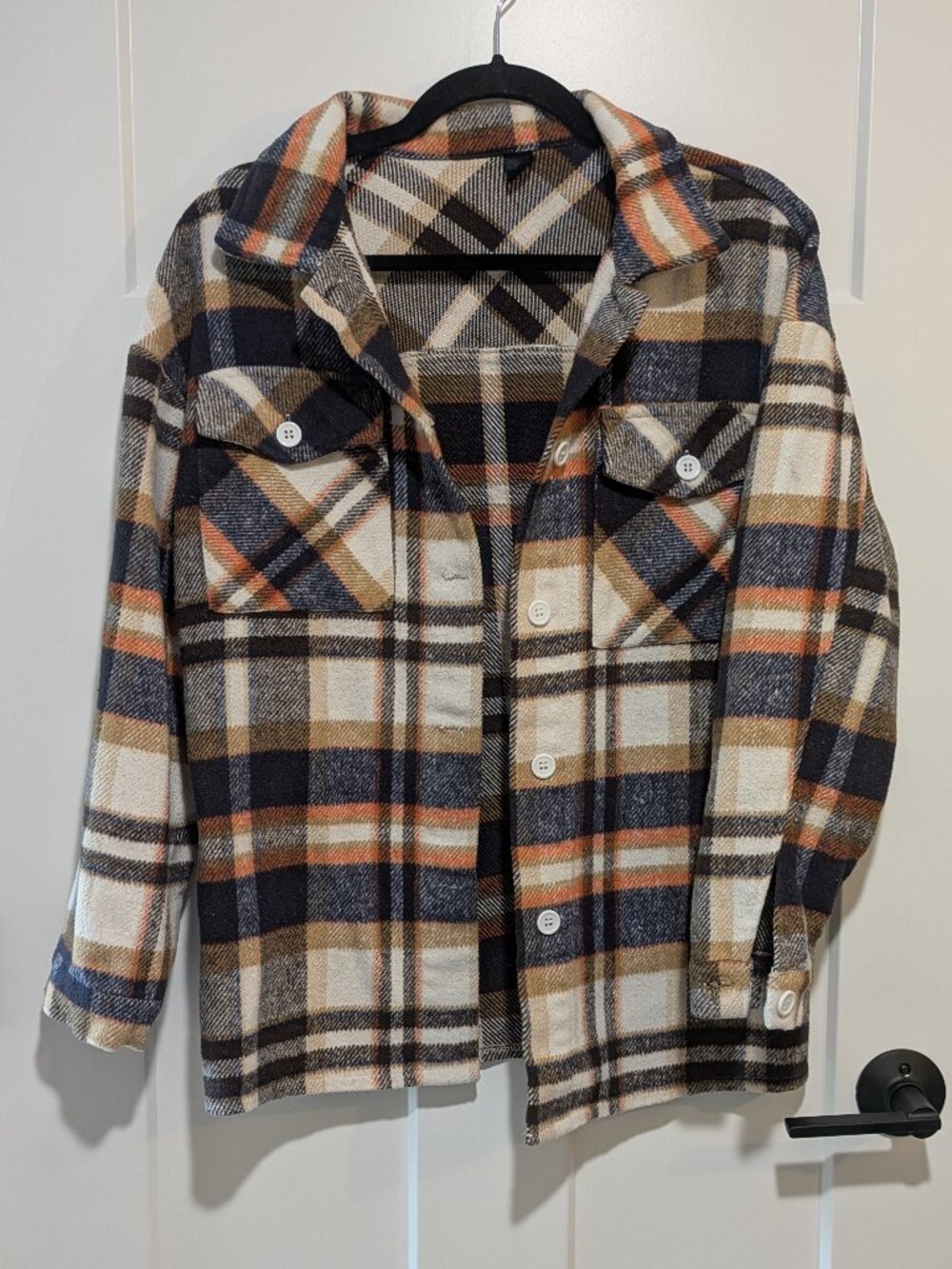 Women’s Oversized Plaid Button-Down Flannel Shacket
